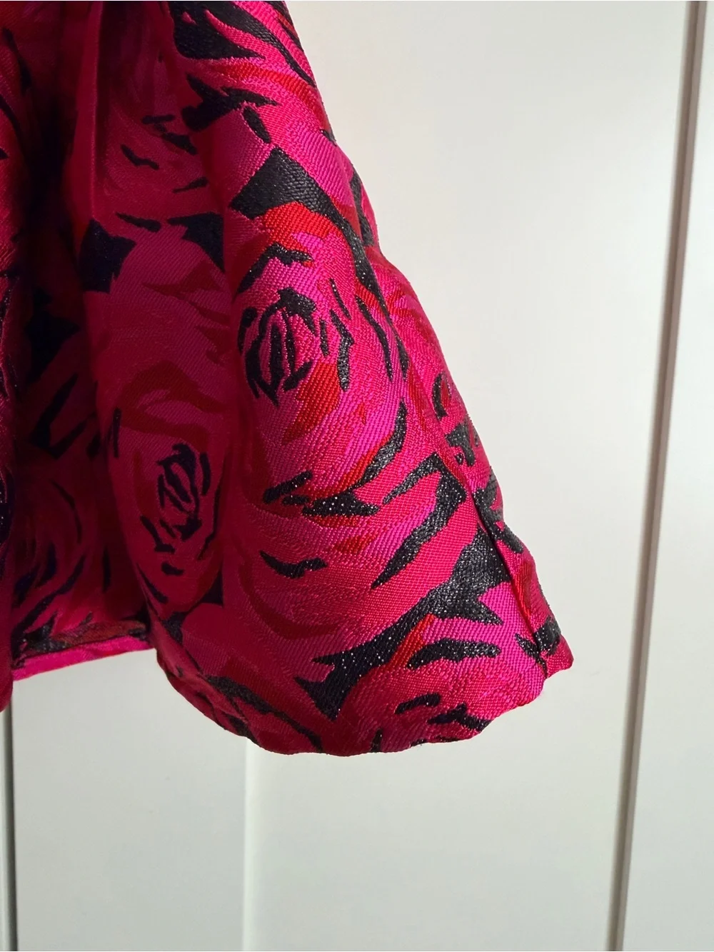 The Children's Place Hot Pink and Black Rose Jacquard Party Dress
